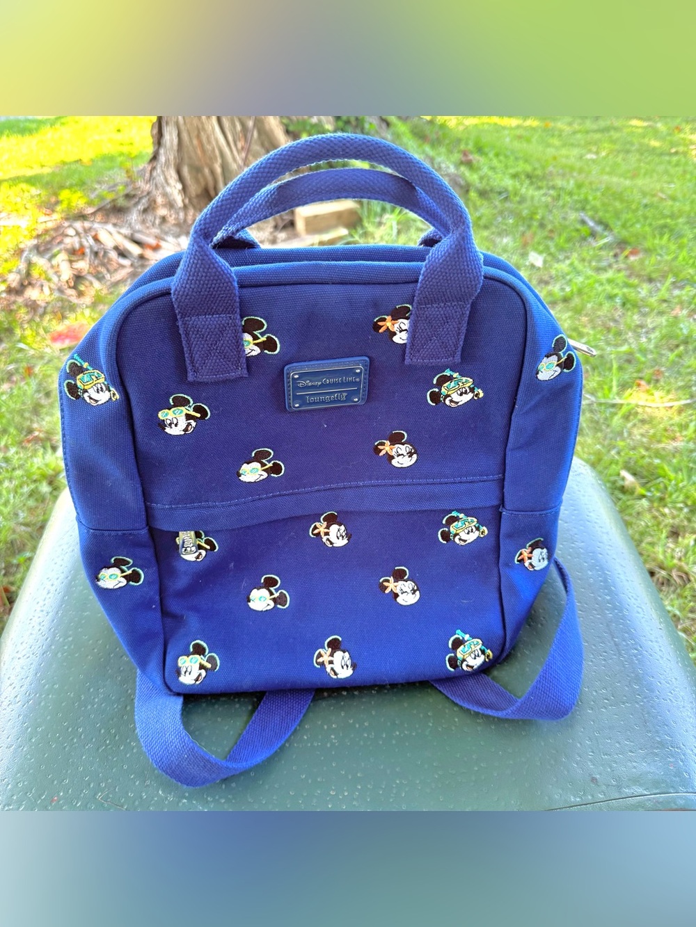 Disney Cruise Lines Loungefly Backpack Castaway Cay Blue Mickey Minnie Mouse